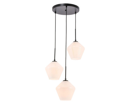 Elegant Pendant Light - Black, 3 Bubls (LD2259BK)