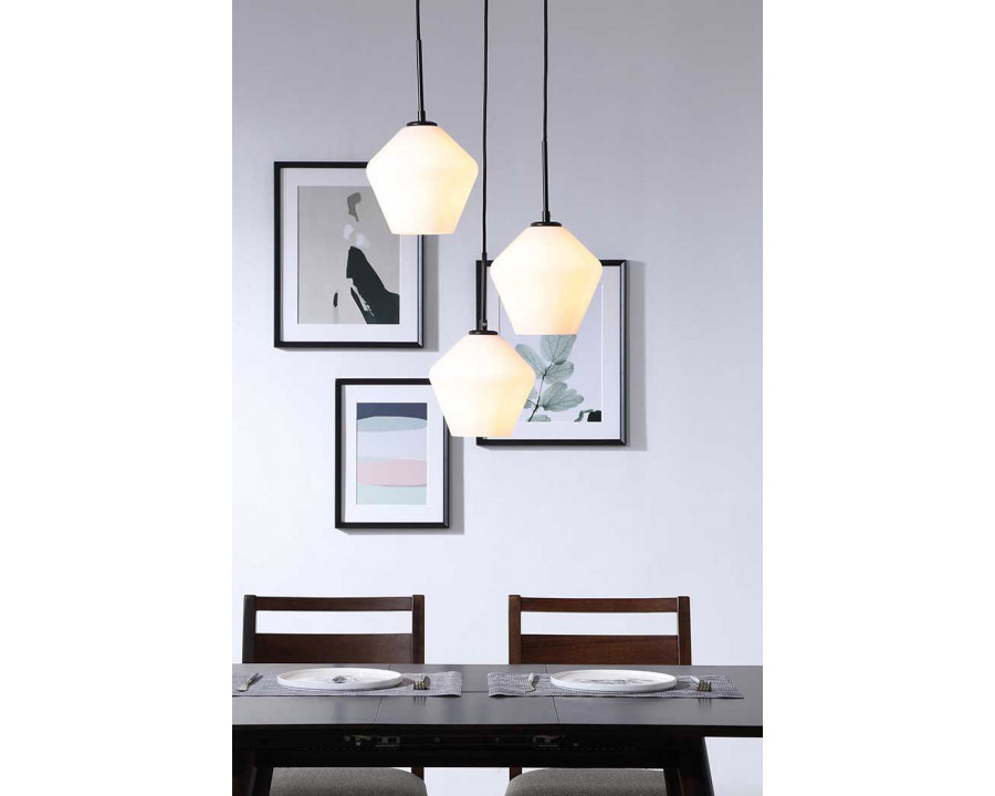 Elegant Pendant Light - Black, 3 Bubls (LD2259BK)