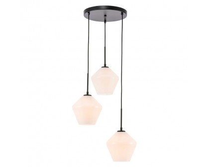 Elegant Pendant Light - Black, 3 Bubls (LD2259BK)