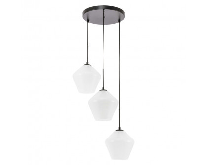 Elegant Pendant Light - Black, 3 Bubls (LD2259BK)