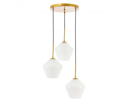 Elegant Pendant Light - Brass, 3 Bubls (LD2259BR)