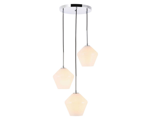 Elegant Pendant Light - Chrome, 3 Bubls (LD2259C)