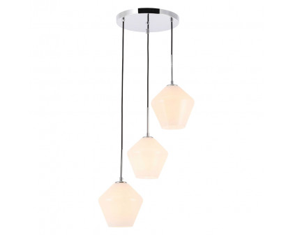 Elegant Pendant Light - Chrome, 3 Bubls (LD2259C)