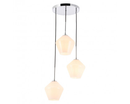 Elegant Pendant Light - Chrome, 3 Bubls (LD2259C)