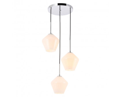 Elegant Pendant Light - Chrome, 3 Bubls (LD2259C)