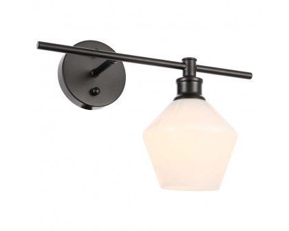 Elegant Wall Sconce - Black/Matte Glass, Left Side (LD2301BK)