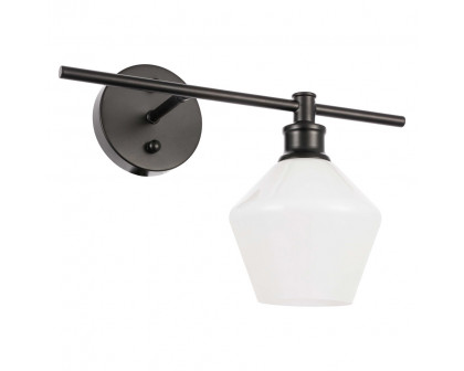 Elegant Wall Sconce - Black/Matte Glass, Left Side (LD2301BK)