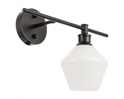 Elegant Wall Sconce - Black/Matte Glass, Left Side (LD2301BK)