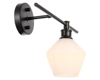 Elegant Wall Sconce - Black/Matte Glass, Left Side (LD2301BK)