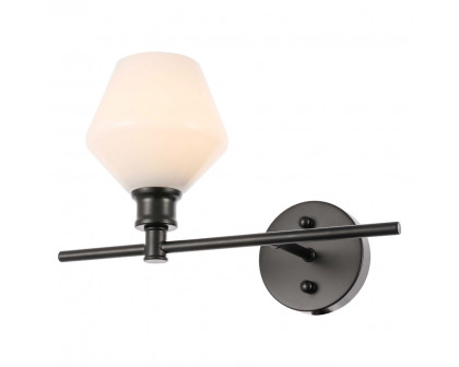 Elegant Wall Sconce - Black/Matte Glass, Left Side (LD2301BK)