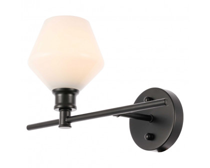 Elegant Wall Sconce - Black/Matte Glass, Left Side (LD2301BK)