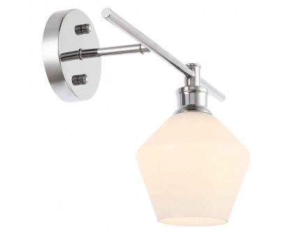 Elegant Wall Sconce - Chrome/Matte Glass, Left Side (LD2301C)