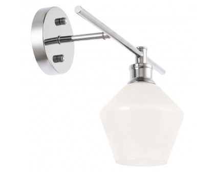 Elegant Wall Sconce - Chrome/Matte Glass, Left Side (LD2301C)