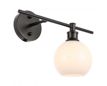 Elegant Wall Sconce - Black/Matte Glass, Left Side (LD2303BK)