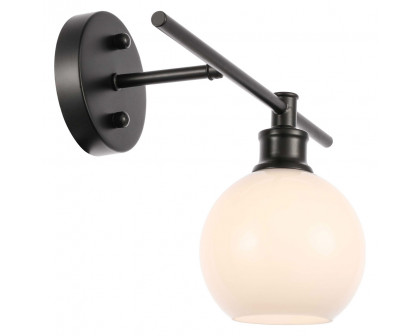 Elegant Wall Sconce - Black/Matte Glass, Left Side (LD2303BK)