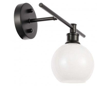 Elegant Wall Sconce - Black/Matte Glass, Left Side (LD2303BK)