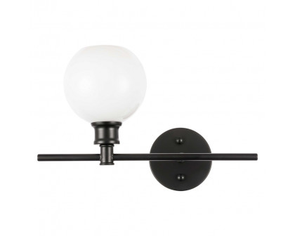 Elegant Wall Sconce - Black/Matte Glass, Left Side (LD2303BK)