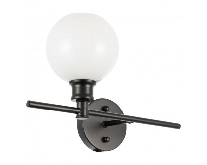 Elegant Wall Sconce - Black/Matte Glass, Left Side (LD2303BK)