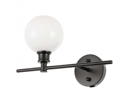 Elegant Wall Sconce - Black/Matte Glass, Left Side (LD2303BK)