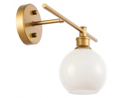 Elegant Wall Sconce - Brass/Matte Glass, Left Side (LD2303BR)