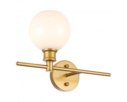 Elegant Wall Sconce - Brass/Matte Glass, Left Side (LD2303BR)