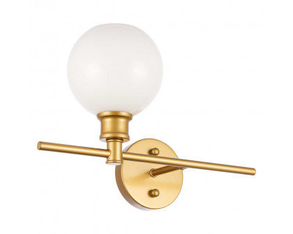 Elegant Wall Sconce - Brass/Matte Glass, Left Side (LD2303BR)