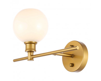 Elegant Wall Sconce - Brass/Matte Glass, Left Side (LD2303BR)