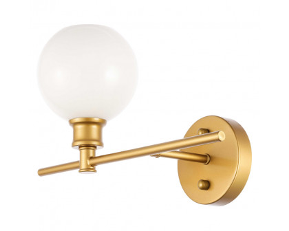 Elegant Wall Sconce - Brass/Matte Glass, Left Side (LD2303BR)