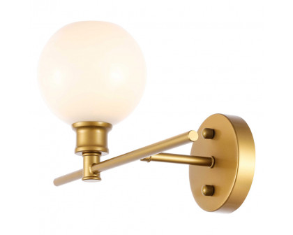 Elegant Wall Sconce - Brass/Matte Glass, Left Side (LD2303BR)