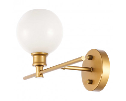 Elegant Wall Sconce - Brass/Matte Glass, Left Side (LD2303BR)