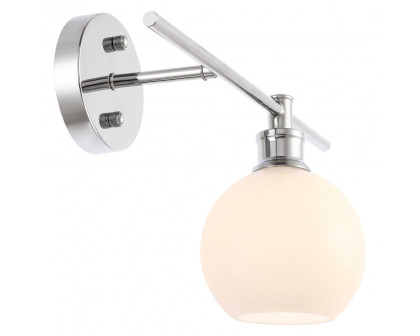 Elegant Wall Sconce - Chrome/Matte Glass, Left Side (LD2303C)