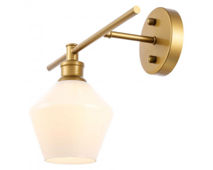 Elegant Wall Sconce - Brass/Matte Glass, Right Side (LD2305BR)