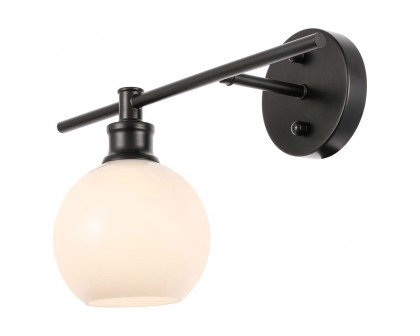 Elegant Wall Sconce - Black/Matte Glass, Right Side (LD2307BK)