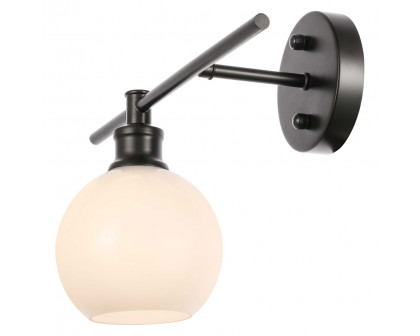 Elegant Wall Sconce - Black/Matte Glass, Right Side (LD2307BK)