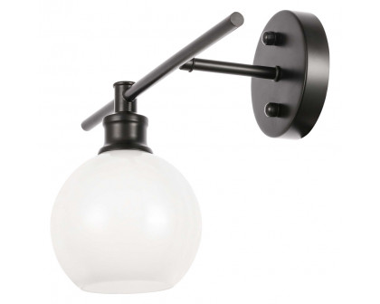 Elegant Wall Sconce - Black/Matte Glass, Right Side (LD2307BK)