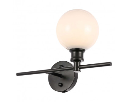 Elegant Wall Sconce - Black/Matte Glass, Right Side (LD2307BK)