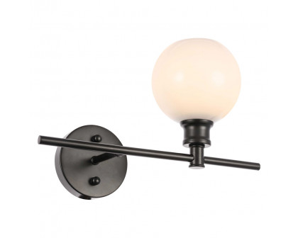 Elegant Wall Sconce - Black/Matte Glass, Right Side (LD2307BK)