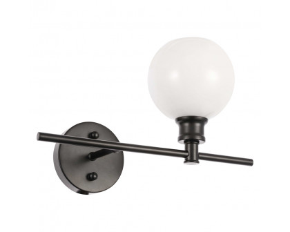 Elegant Wall Sconce - Black/Matte Glass, Right Side (LD2307BK)