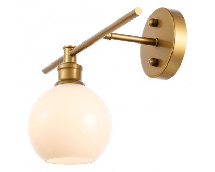 Elegant Wall Sconce - Brass/Matte Glass, Right Side (LD2307BR)