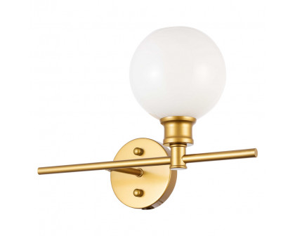 Elegant Wall Sconce - Brass/Matte Glass, Right Side (LD2307BR)