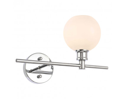 Elegant Wall Sconce - Chrome/Matte Glass, Right Side (LD2307C)