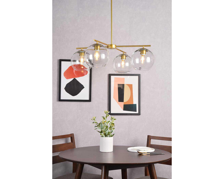 Elegant Opus 4 Lights Pendant - Brass (LD2331BR)