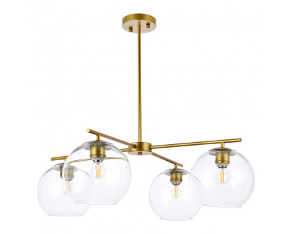 Elegant Opus 4 Lights Pendant - Brass (LD2331BR)