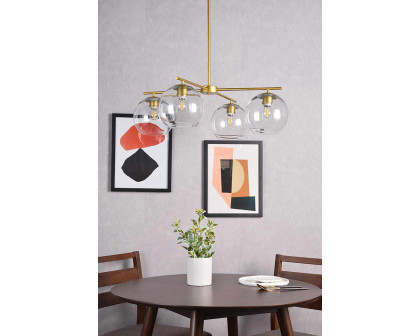 Elegant Opus 4 Lights Pendant - Brass (LD2331BR)