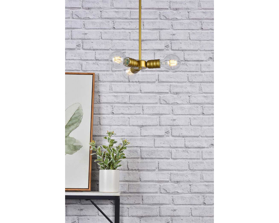 Elegant Reyes 3 Lights Pendant - Brass (LD2337BR)