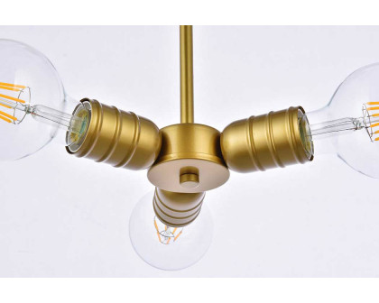 Elegant Reyes 3 Lights Pendant - Brass (LD2337BR)