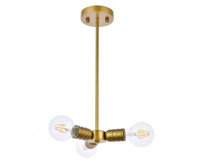 Elegant Reyes 3 Lights Pendant - Brass (LD2337BR)