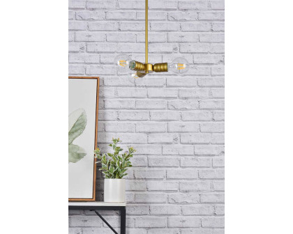 Elegant Reyes 3 Lights Pendant - Brass (LD2337BR)