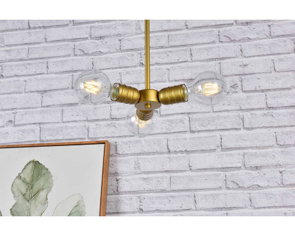 Elegant Reyes 3 Lights Pendant - Brass (LD2337BR)