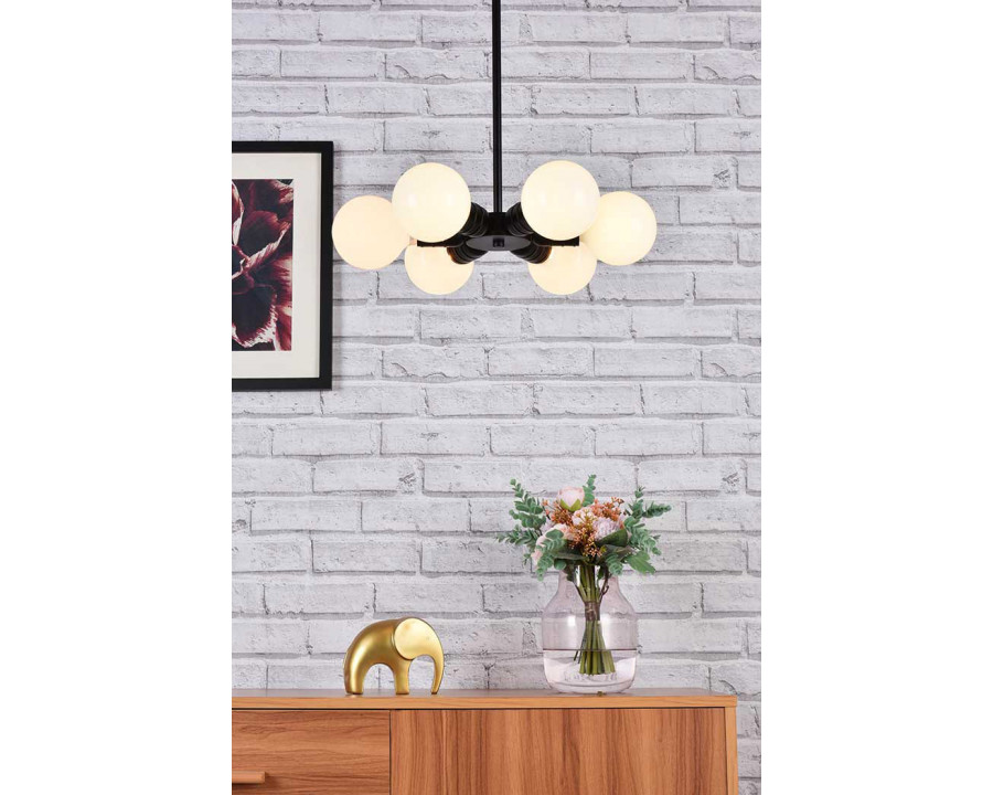 Elegant Reyes 6 Lights Pendant - Black (LD2338BK)